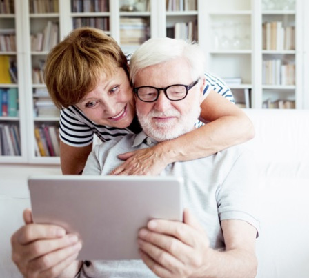 image of patients using a tablet computer